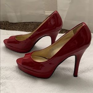 Candies Red Peeptoe Heels